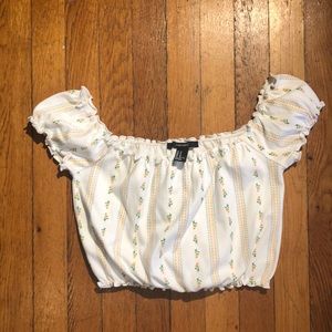 Cute Yellow Rose Crop Top